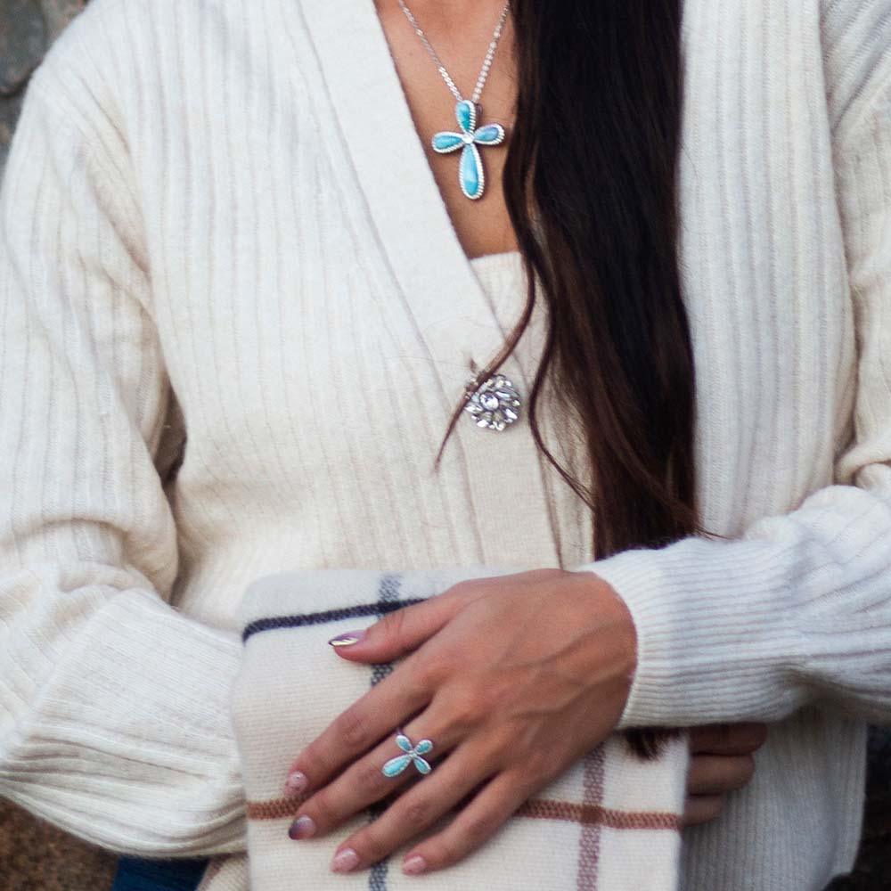Larimar Kai Cross Pendant Pendant Island by Koa Nani