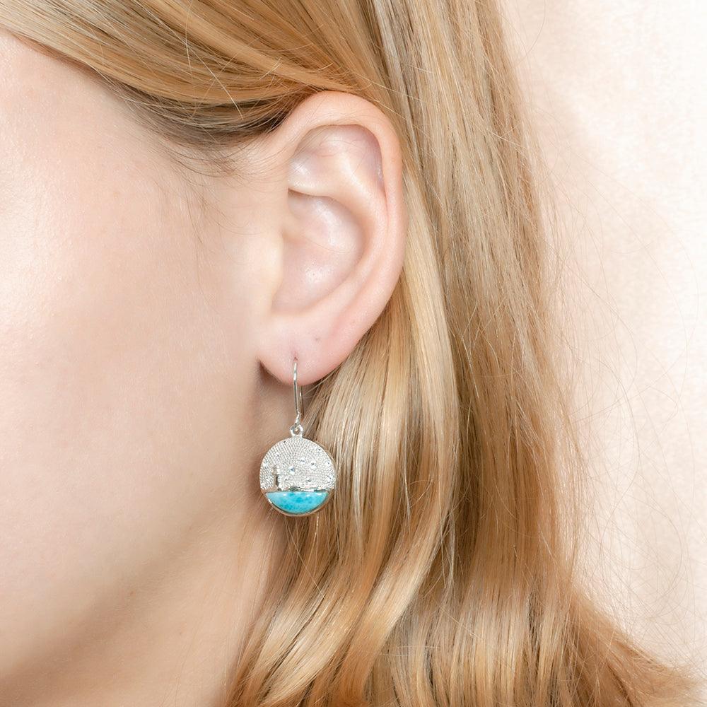 Larimar Lighthouse Medallion Earrings Earrings Island by Koa Nani