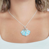 Larimar Mermaid’s Oyster Shell Pendant Pendant Island by Koa Nani