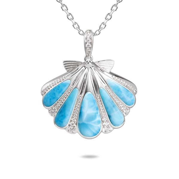 Larimar Mermaid’s Oyster Shell Pendant Pendant Island by Koa Nani