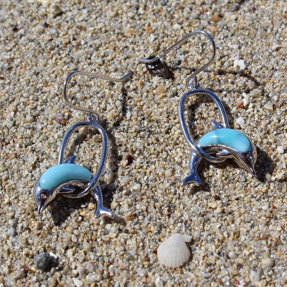 Larimar Nai'a Loop Earrings Earrings Island by Koa Nani