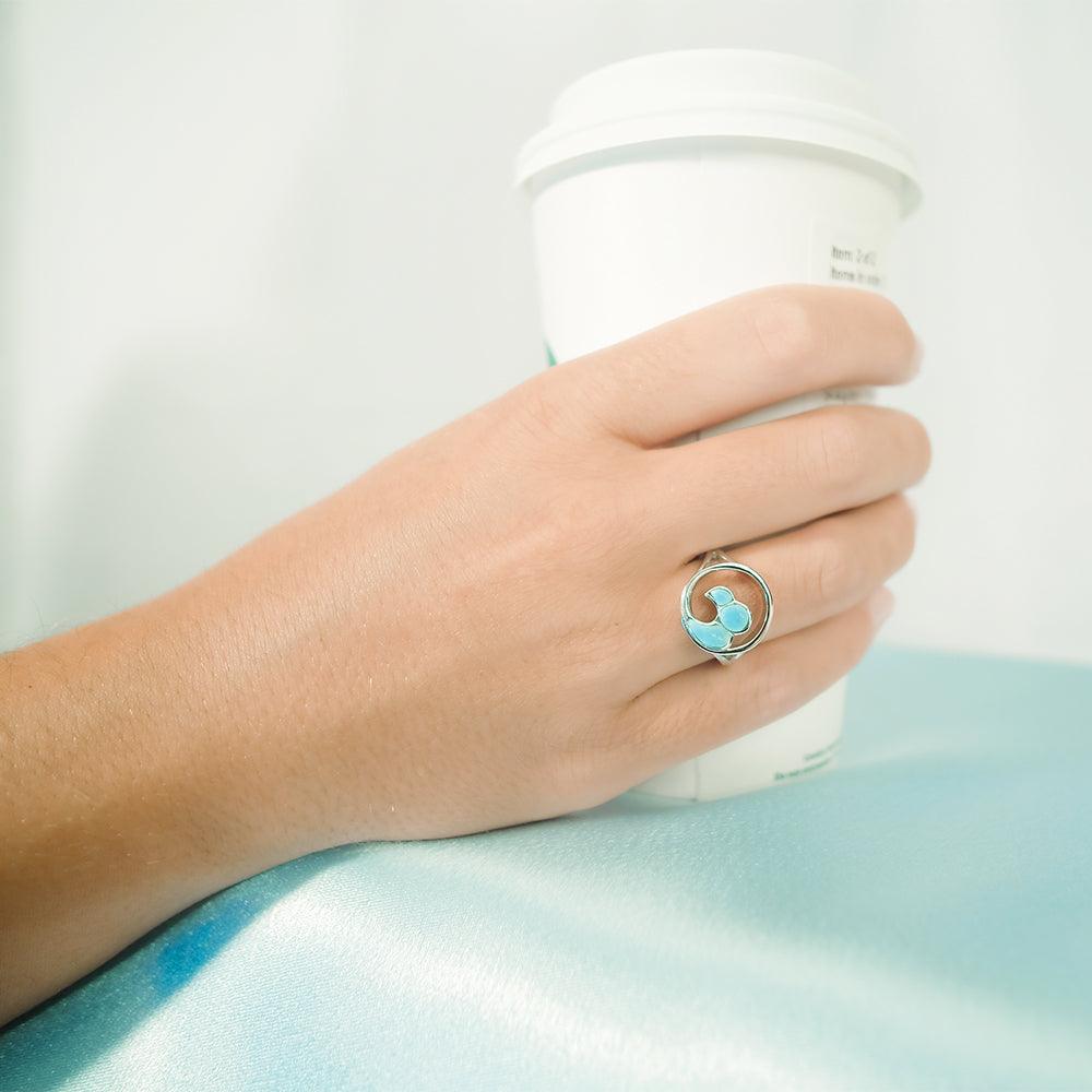 Larimar Nui Wave Ring Ring Island by Koa Nani