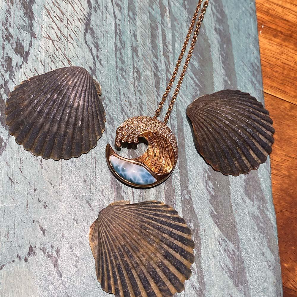 Larimar Ocean Wave Pendant (Small) Pendant Island by Koa Nani