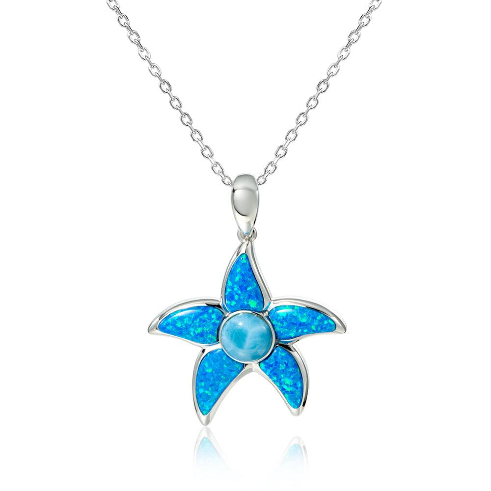 Larimar & Opalite Sea Star Pendant Pendant Island by Koa Nani Large