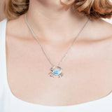Larimar Pavè Blue Crab Necklace Necklace Island by Koa Nani