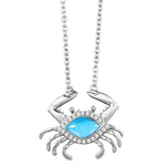 Larimar Pavè Blue Crab Necklace Necklace Island by Koa Nani