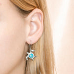 Larimar Pavé Polynesian Honu Earrings Earrings Island by Koa Nani