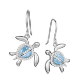 Larimar Pavé Polynesian Honu Earrings Earrings Island by Koa Nani