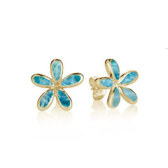 Larimar Pikake Earrings Earrings Island by Koa Nani