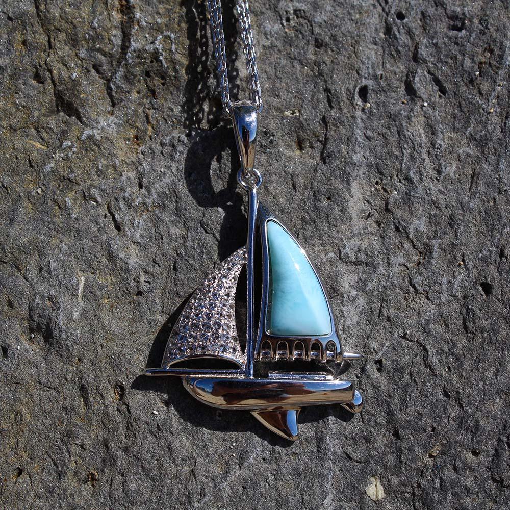 Larimar Sailboat Pendant Pendant Island by Koa Nani