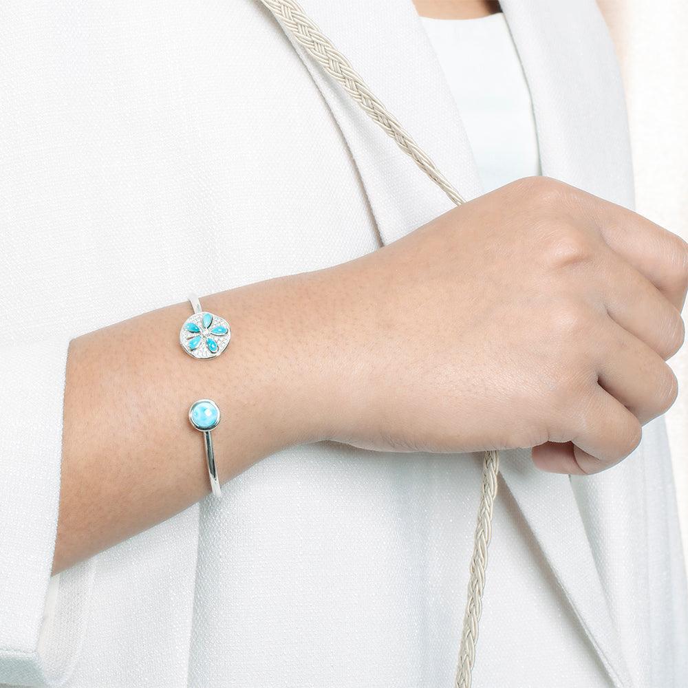 Larimar Sand Dollar & Full Moon Sleek Bangle Bangle Island by Koa Nani