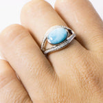 Larimar Sparkling Full Moon Ring Ring Island by Koa Nani