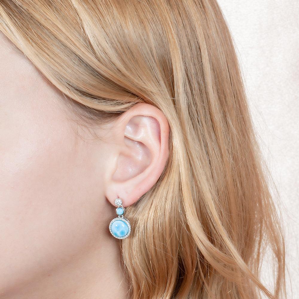 Larimar Sun, Earth and Moon Earrings Earrings Island by Koa Nani