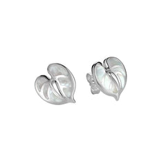 Mother of Pearl Anthurium Earrings Earrings Island by Koa Nani