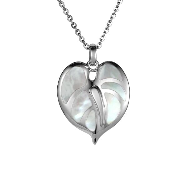 anthurium pendant Mother of Pearl Anthurium Flower Pendant White