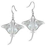Mother of Pearl Eagle Ray Earrings Earrings Island by Koa Nani White