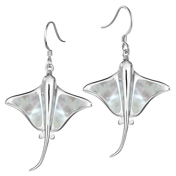 Mother of Pearl Eagle Ray Earrings Earrings Island by Koa Nani White