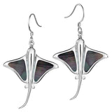 Mother of Pearl Eagle Ray Earrings Earrings Island by Koa Nani Black