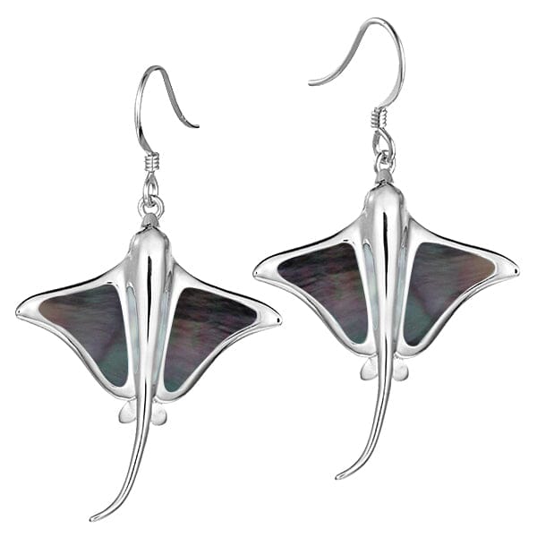 Mother of Pearl Eagle Ray Earrings Earrings Island by Koa Nani Black