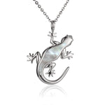 Mother of Pearl Gecko Pendant Pendant Island by Koa Nani White