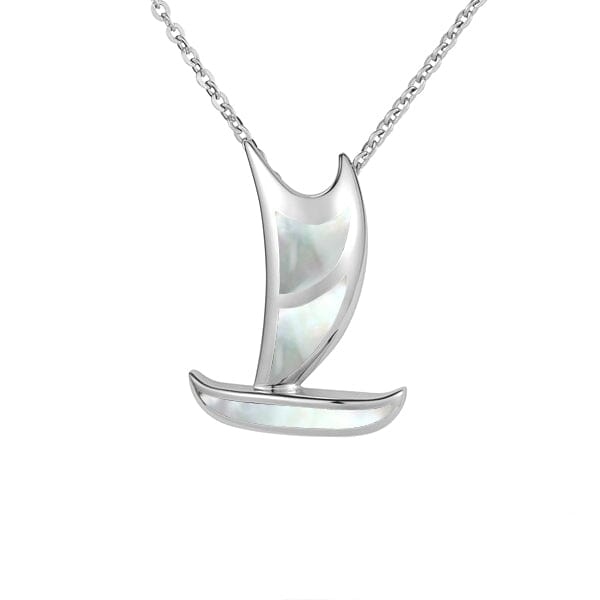 Mother of Pearl Hawaiian Canoe Pendant Pendant Island by Koa Nani Large