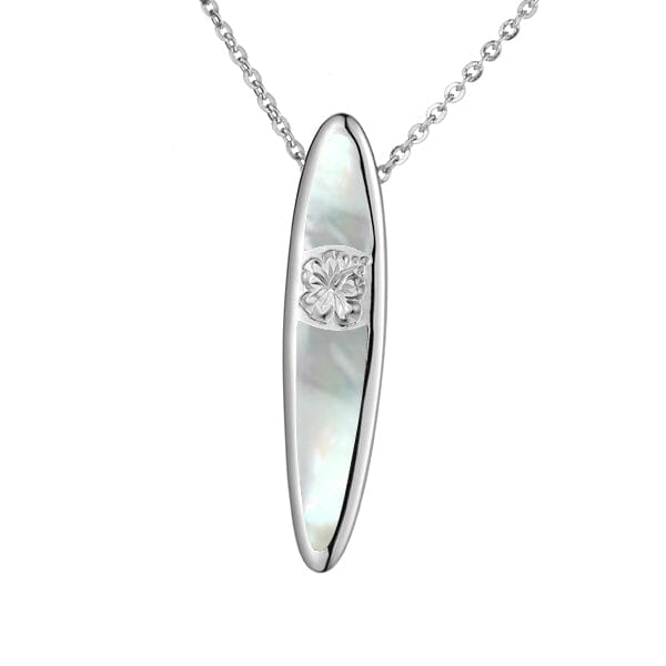 Mother of Pearl Hibiscus Surfboard Pendant Pendant Island by Koa Nani