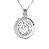 Mother of Pearl Honu Medallion Pendant Pendant Island by Koa Nani White