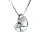 Mother of Pearl Liilii Nautilus Shell Pendant Pendant Island by Koa Nani White