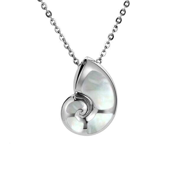 Mother of Pearl Liilii Nautilus Shell Pendant Pendant Island by Koa Nani White