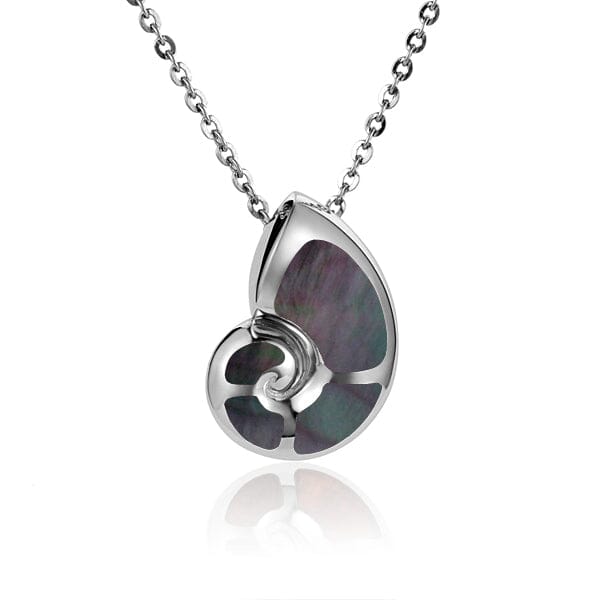 Mother of Pearl Liilii Nautilus Shell Pendant Pendant Island by Koa Nani Black
