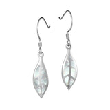 Mother of Pearl Maile Leaf Earrings Earrings Island by Koa Nani
