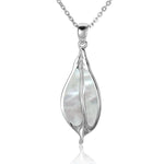 Mother of Pearl Maile Leaf Pendant Pendant Island by Koa Nani