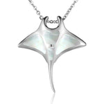 Mother of Pearl Manta Ray Pendant Pendant Island by Koa Nani White