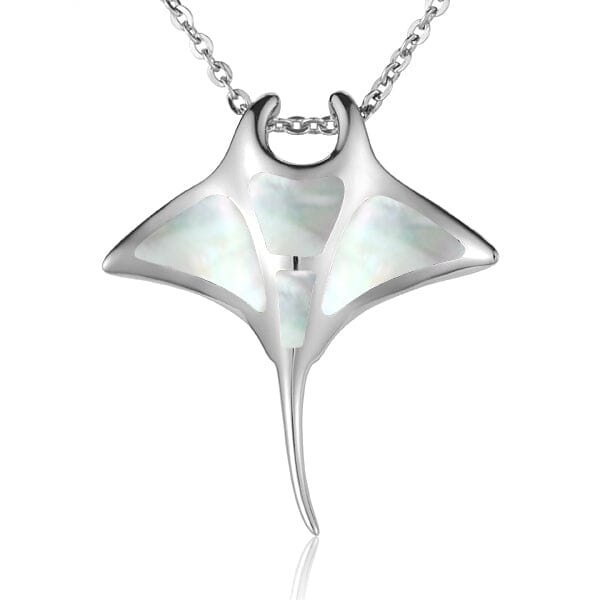 Mother of Pearl Manta Ray Pendant Pendant Island by Koa Nani White
