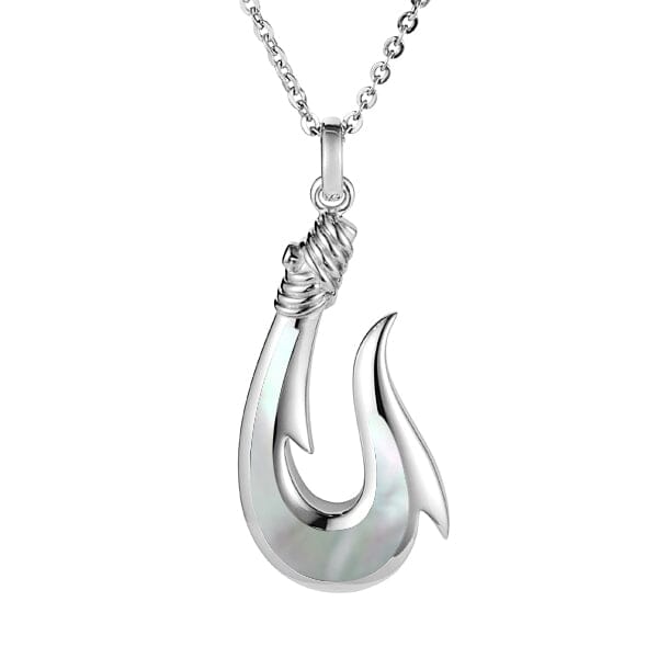 Mother of Pearl Maui Fishhook Pendant Pendant Island by Koa Nani Small