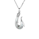 Mother of Pearl Maui Fishhook Pendant Pendant Island by Koa Nani Large