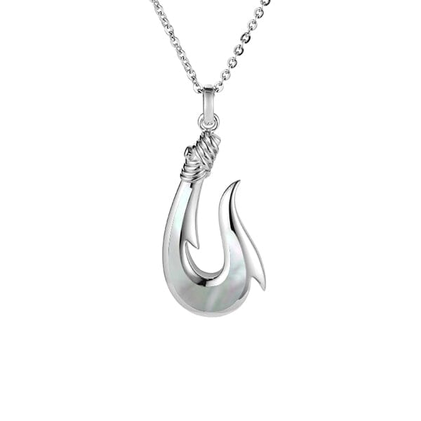 Mother of Pearl Maui Fishhook Pendant Pendant Island by Koa Nani Large