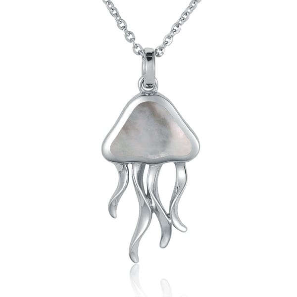 Mother of Pearl Moon Jellyfish Pendant Pendant Island by Koa Nani White