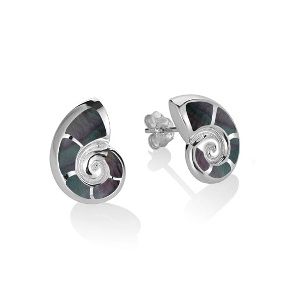 Mother of Pearl Nautilus Shell Earrings Earrings Island by Koa Nani Black