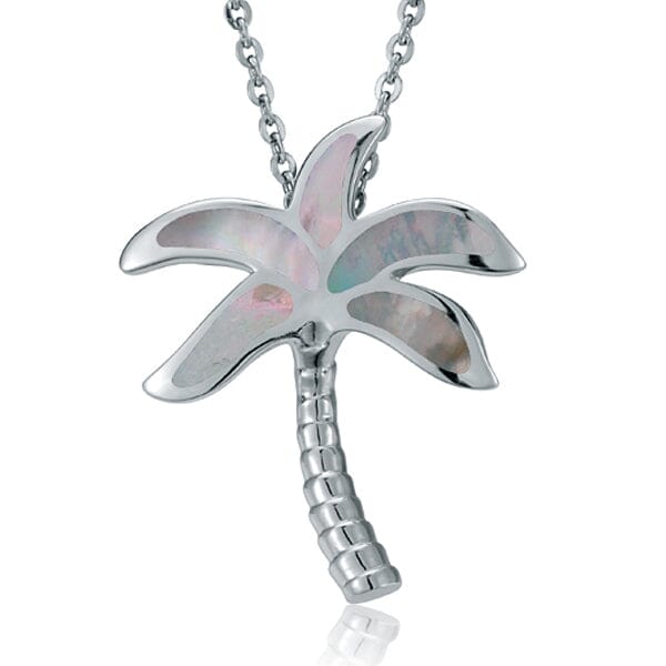 Mother of Pearl Palm Tree Pendant Pendant Island by Koa Nani White
