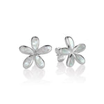 Mother of Pearl Pikake Earrings Earrings Island by Koa Nani White