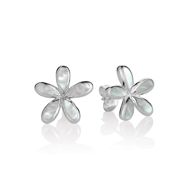 Mother of Pearl Pikake Earrings Earrings Island by Koa Nani White