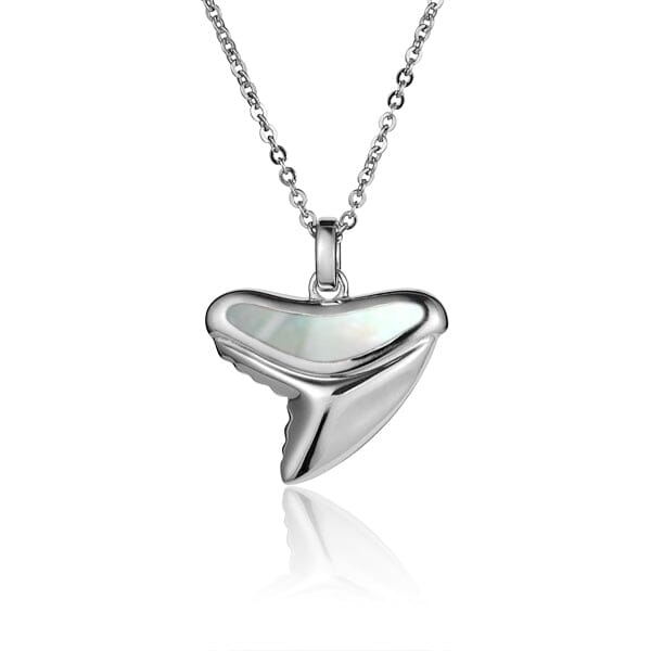 Mother of Pearl Shark Tooth Pendant Pendant Island by Koa Nani White
