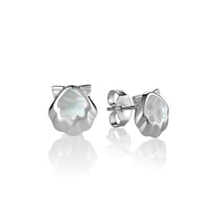 Mother of Pearl Sunrise Shell Earrings Earrings Island by Koa Nani White