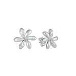 Mother of Pearl Tiare Flower Earrings Earrings Island by Koa Nani White