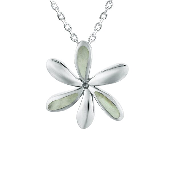 Mother of Pearl Tiare Flower Pendant Pendant Island by Koa Nani Large White