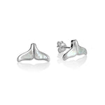 Mother of Pearl Whale Tail Earrings Earrings Island by Koa Nani White