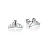 Mother of Pearl Whale Tail Earrings Earrings Island by Koa Nani White