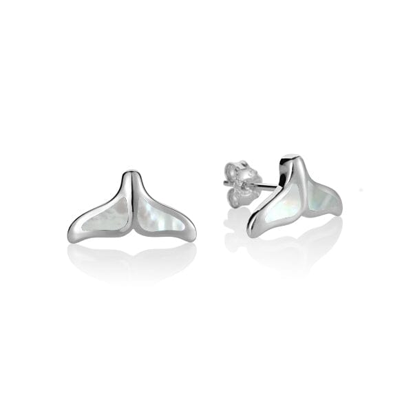 Mother of Pearl Whale Tail Earrings Earrings Island by Koa Nani White