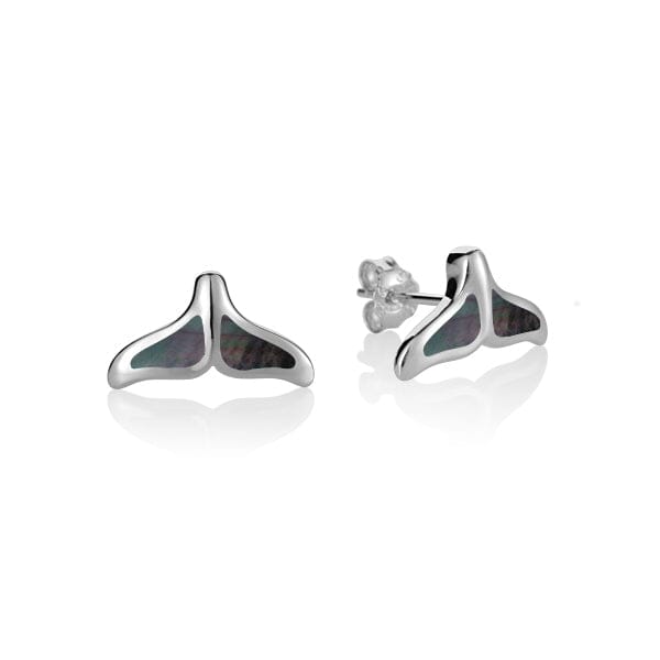 Mother of Pearl Whale Tail Earrings Earrings Island by Koa Nani Black